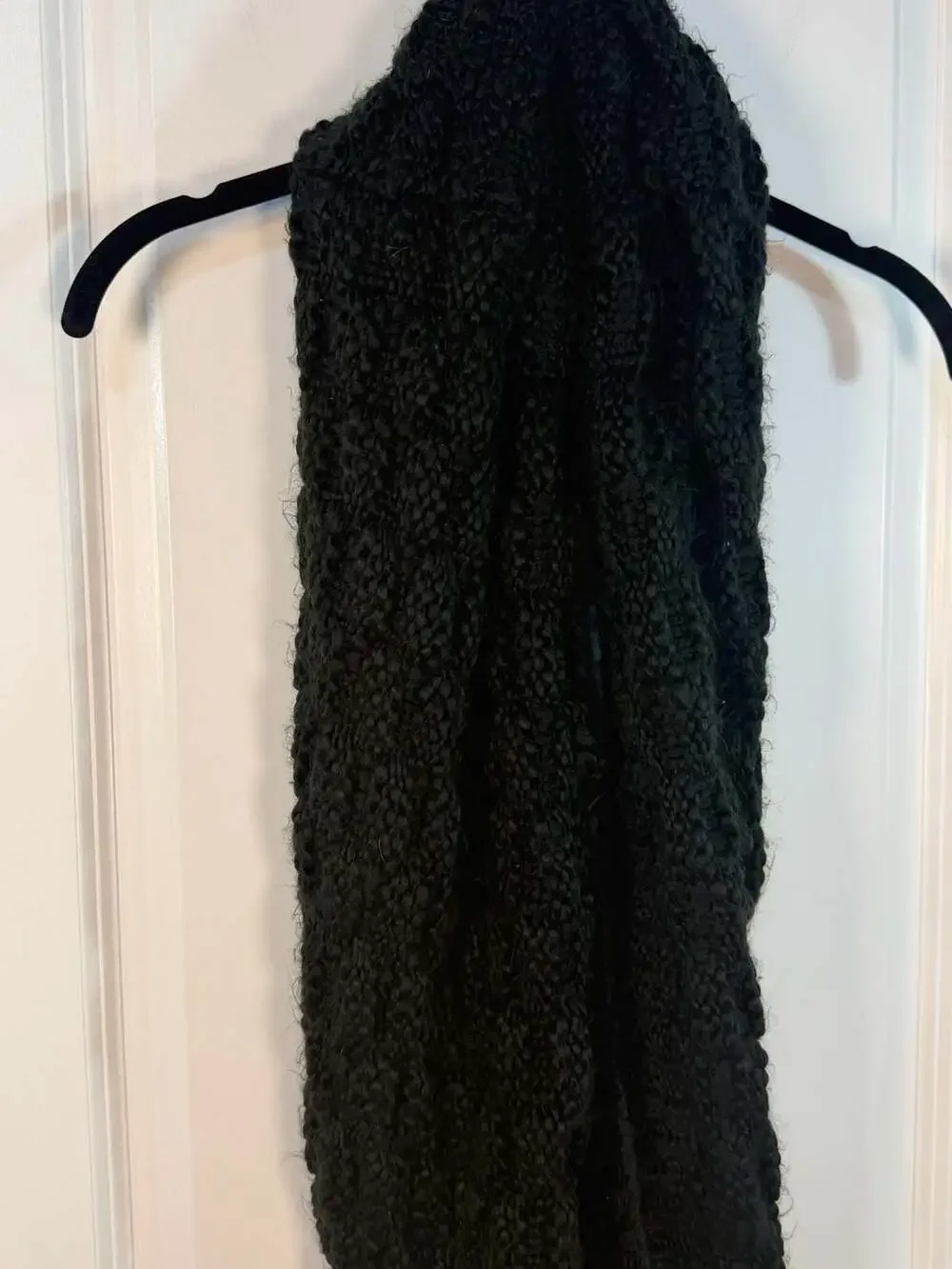 Fabletics Black Chunky Cable Knit Infinity Scarf One Size